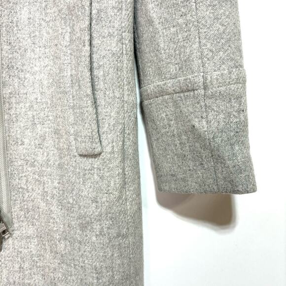 J Crew Gray Stadium Cloth Wool Cocoon Zippered Coat 00 - Picture 5 of 12